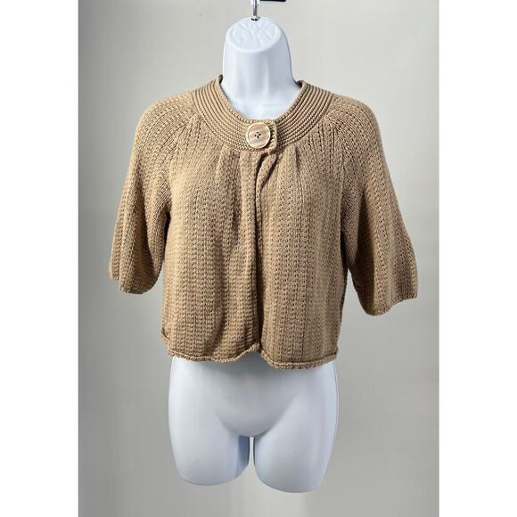 Dress Barn Sweaters - Dress Barn Chunky-Knit Shrug Cardigan Brown size Large Secretary Teacher office